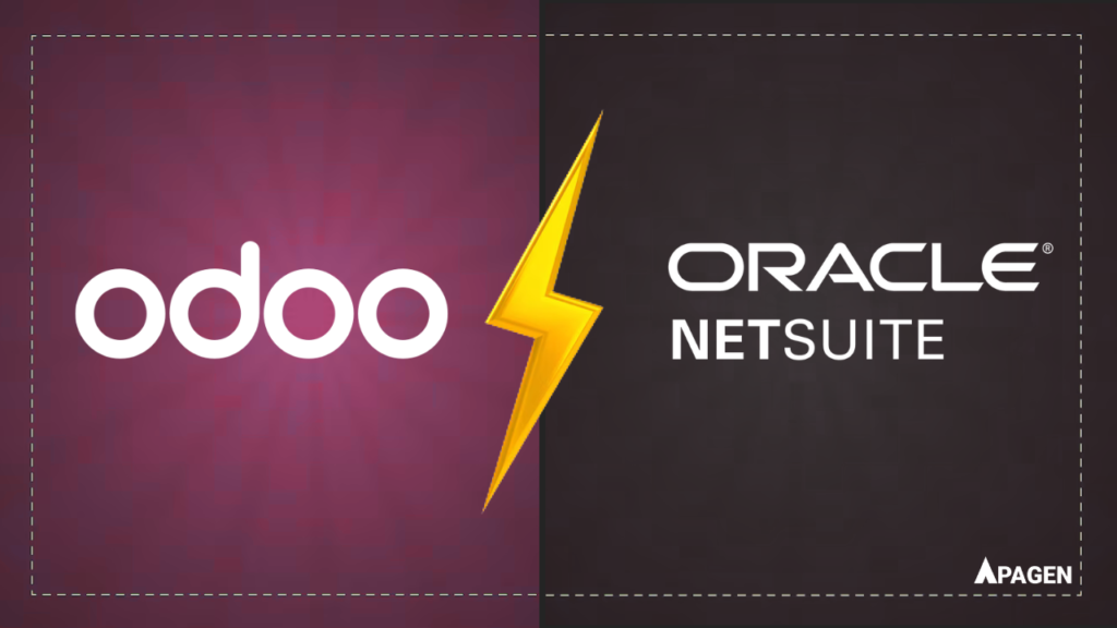 Odoo vs NetSuite ERP comparison for manufacturing companies - logo comparison showing Odoo and Oracle NetSuite side by side