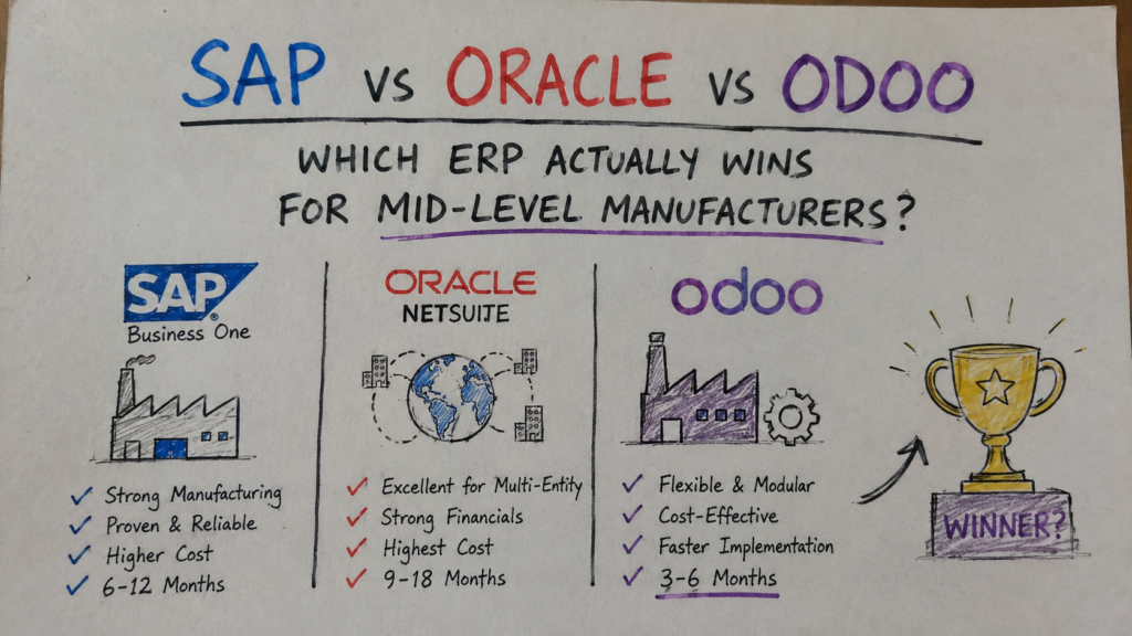 1. SAP vs Oracle vs Odoo: Which ERP Is Best for Manufacturers?