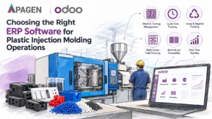 Choosing the right ERP software for plastic injection molding operations with manufacturing, mold management, cycle time, regrind tracking, and traceability.
