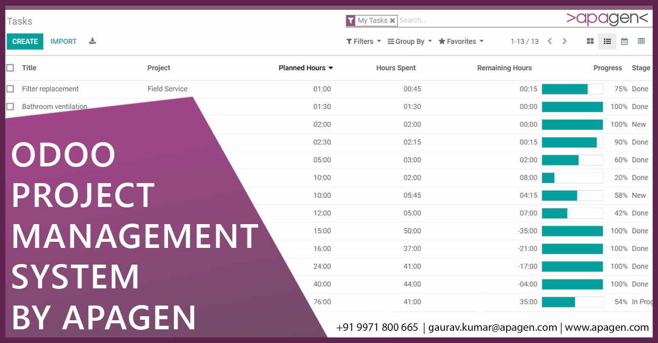 Odoo Project Management System